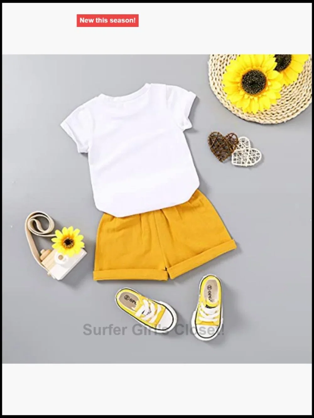 Toddler Girls Watermelon T-Shirt & Linen Shorts Set with Belt